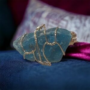 BLUE APATITE Hand Wrapped Healer Gemstone Ring